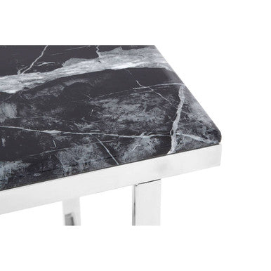 Black Marble and Chrome Finish Console Table