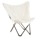 White Faux Fur Butterfly Chair
