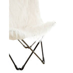 White Faux Fur Butterfly Chair