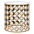 Gold Finish and Mirrored Round Side Table