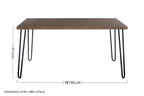 Natural Wood Effect Dining Table with Black Metal Base