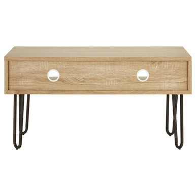 Natural Wood Effect and Metal Media Unit