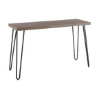 Natural Wood Effect and Metal Console Table