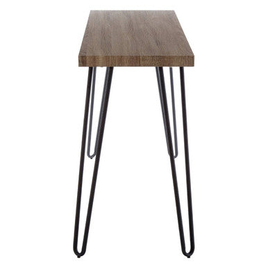Natural Wood Effect and Metal Console Table