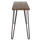 Natural Wood Effect and Metal Console Table