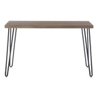 Natural Wood Effect and Metal Console Table