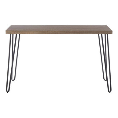 Natural Wood Effect and Metal Console Table