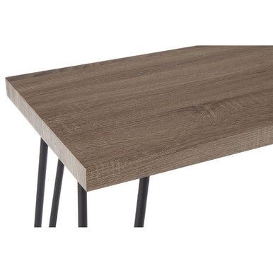 Natural Wood Effect and Metal Console Table