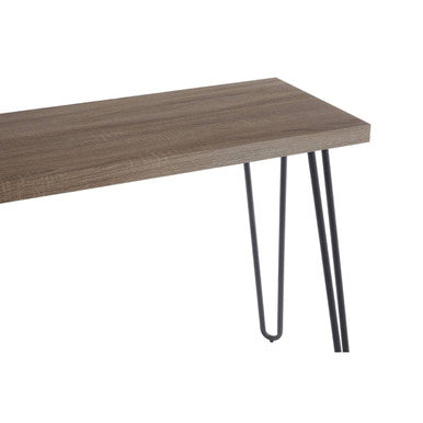 Natural Wood Effect and Metal Console Table