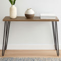 Natural Wood Effect and Metal Console Table