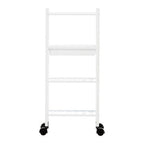 4 Tier White Trolley with Basket