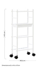 4 Tier White Trolley with Basket