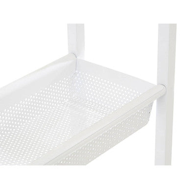 4 Tier White Trolley with Basket