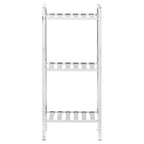 3 Tier Chrome Shelf Unit with Slatted Sides