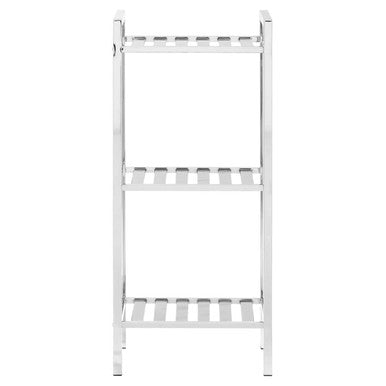 3 Tier Chrome Shelf Unit with Slatted Sides