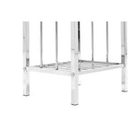 3 Tier Chrome Shelf Unit with Slatted Sides
