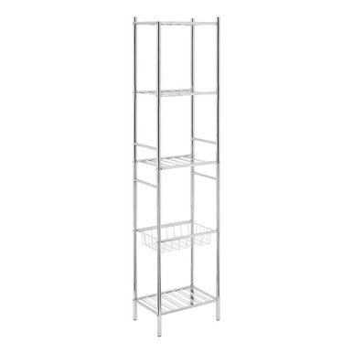 5 Tier Chrome Shelf Unit with Basket