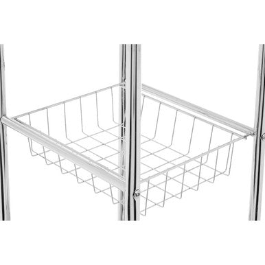 5 Tier Chrome Shelf Unit with Basket
