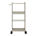 4 Tier Brush Nickel Trolley with 2 Baskets