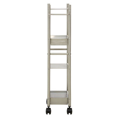 4 Tier Brush Nickel Trolley with 2 Baskets