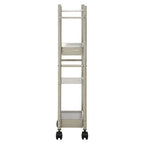 4 Tier Brush Nickel Trolley with 2 Baskets