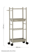 4 Tier Brush Nickel Trolley with 2 Baskets