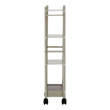 4 Tier Silver Metal Trolley with Basket