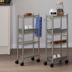 4 Tier Brush Nickel Trolley with 2 Baskets