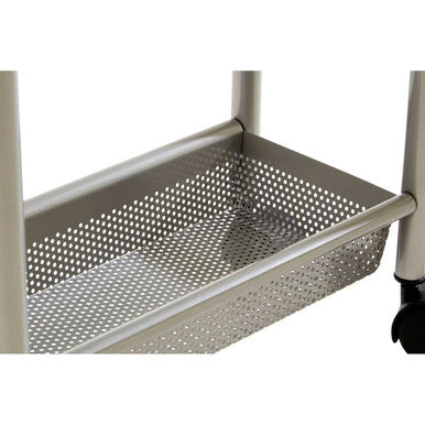 4 Tier Silver Metal Trolley with Basket