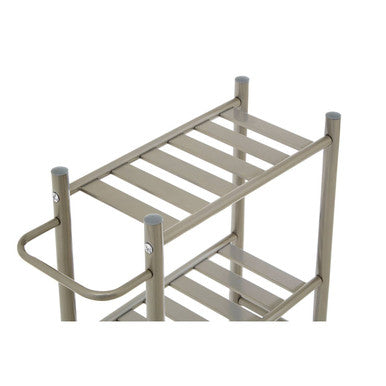 4 Tier Silver Metal Trolley with Basket