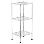 3 Tier Chrome Shelf Unit with Rubber Feet