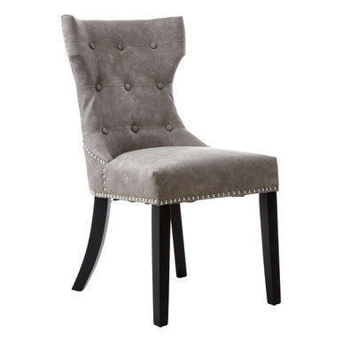 Grey Leather Effect Dining Chair