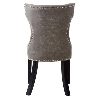 Grey Leather Effect Dining Chair