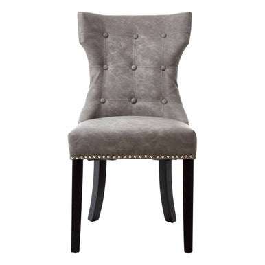 Grey Leather Effect Dining Chair