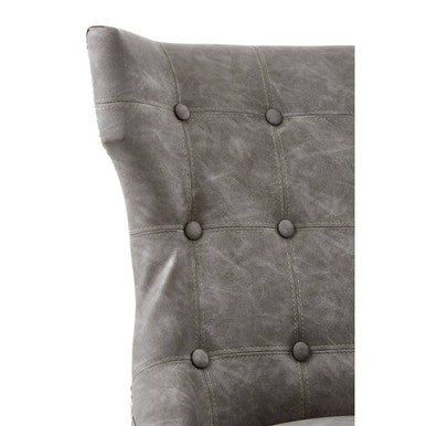 Grey Leather Effect Dining Chair