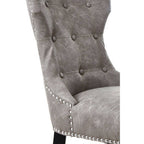Grey Leather Effect Dining Chair