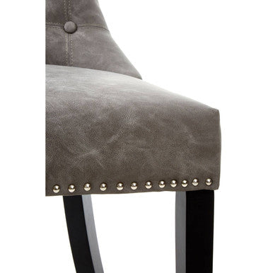 Grey Leather Effect Dining Chair