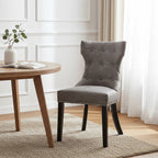 Grey Leather Effect Dining Chair
