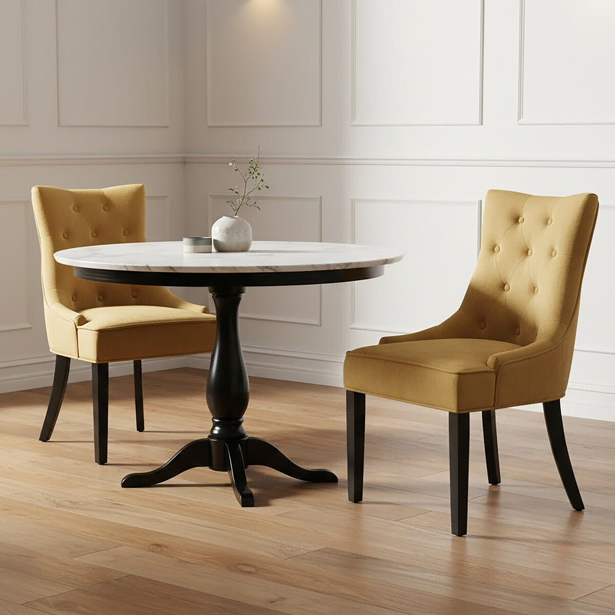 Ochre Velvet Dining Chair