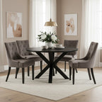 Storm Grey Velvet Dining Chair