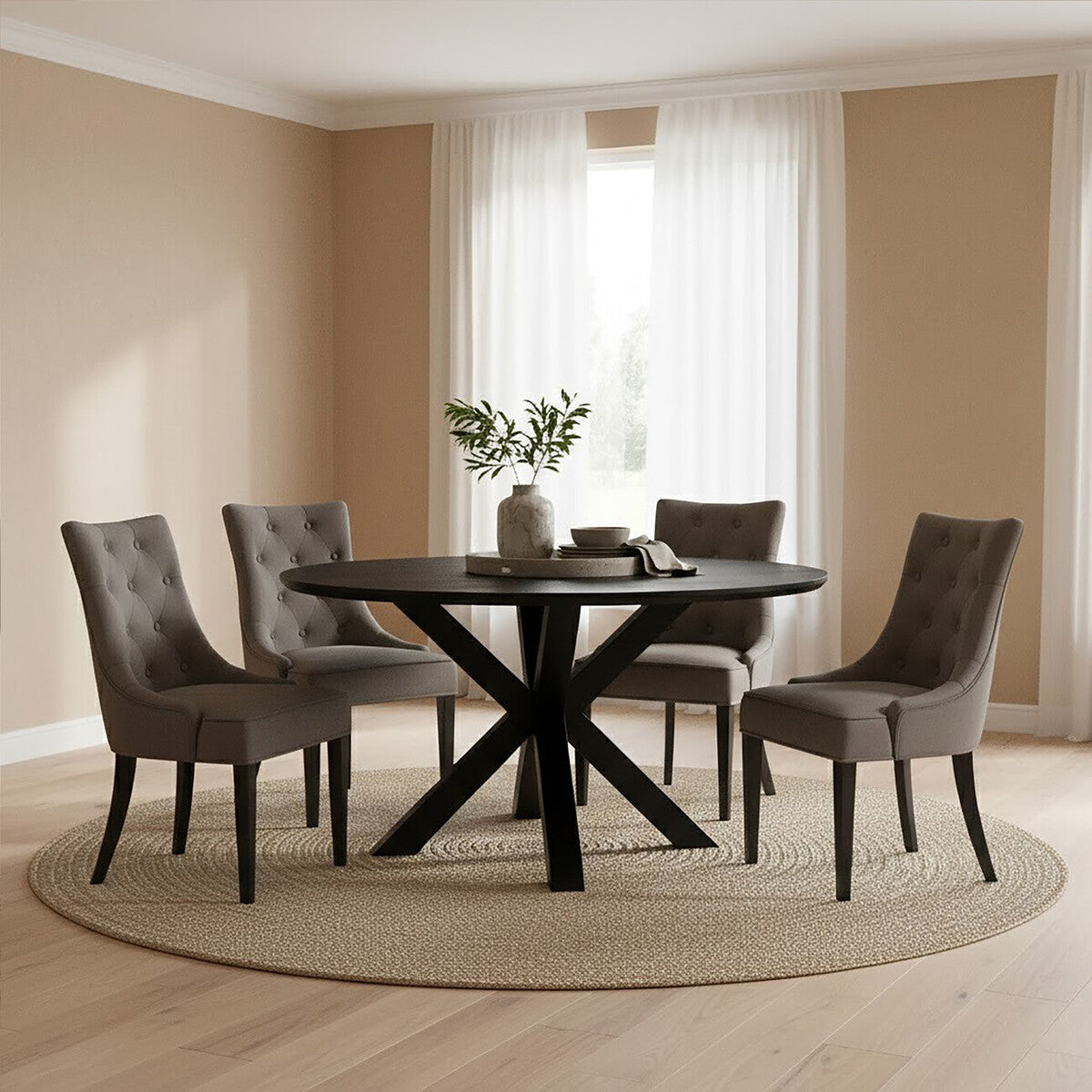 Storm Grey Velvet Dining Chair
