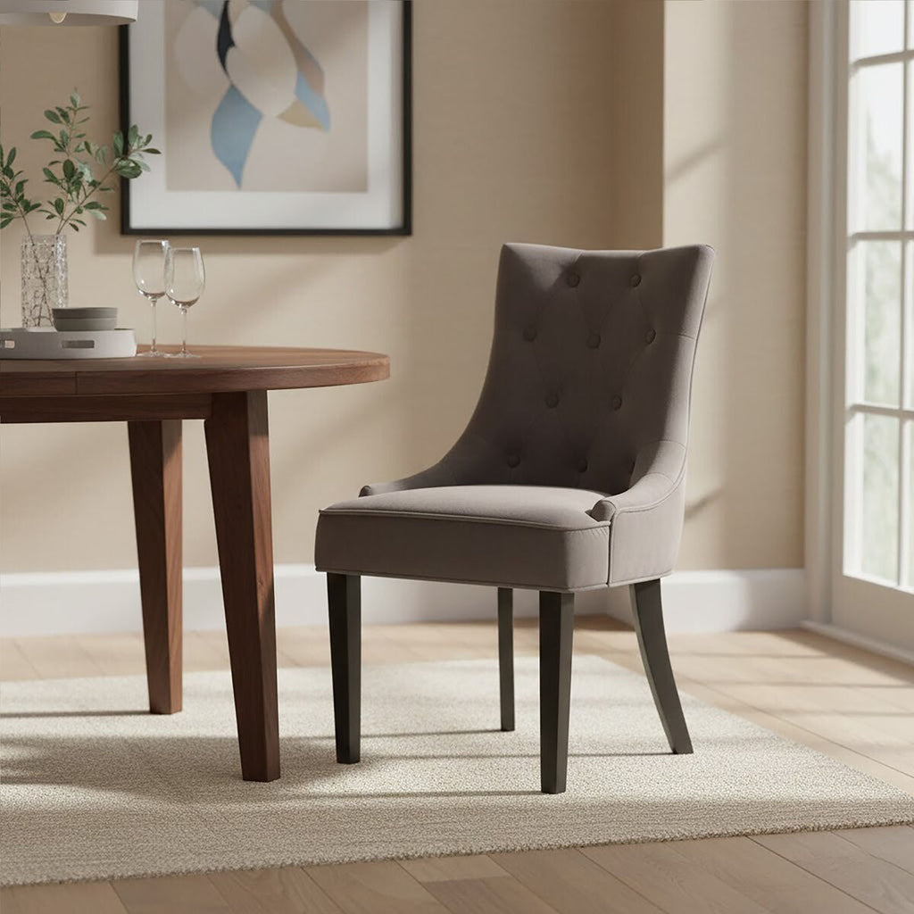 Storm Grey Velvet Dining Chair