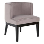 Light Grey Velvet Chair with Curved Back