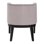 Light Grey Velvet Chair with Curved Back