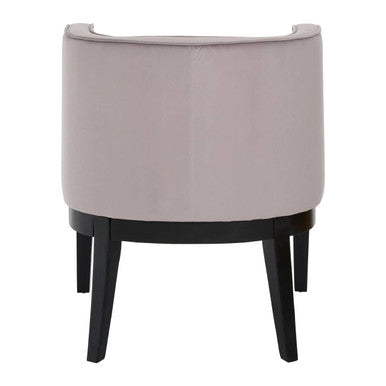 Light Grey Velvet Chair with Curved Back