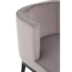 Light Grey Velvet Chair with Curved Back