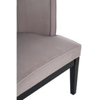 Light Grey Velvet Chair with Curved Back