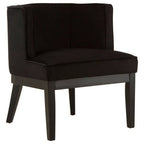 Black Velvet Chair with Curved Back