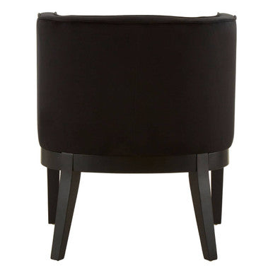 Black Velvet Chair with Curved Back