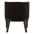 Black Velvet Chair with Curved Back